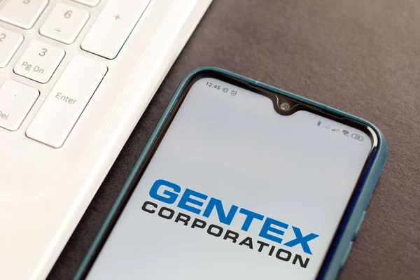Kasım 2020 Brezilya Resimde Gentex Şirketi Nin Logosu Bir Akıllı — Stok fotoğraf
