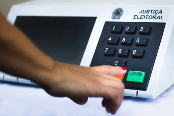 Novembro 2020 Brasil Nesta Foto Ilustração Uma Mulher Simula Voto — Fotografia de Stock