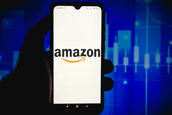 Febrero 2021 Brasil Esta Ilustración Foto Logotipo Amazon Com Visto —  Fotos de Stock