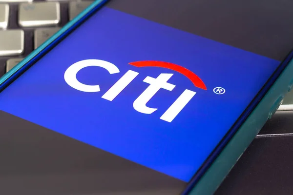 Febrero 2021 Brasil Esta Ilustración Fotográfica Muestra Logotipo Citibank Smartphone — Foto de Stock