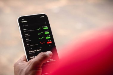 16 Mart 2021, Brezilya. Bu resimde borsa bilgileri bir akıllı telefondan gösteriliyor.