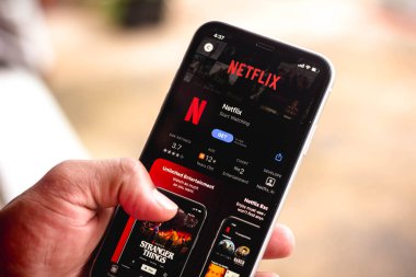 16 Mart 2021, Brezilya. Bu resimde Netflix logosu bir akıllı telefon ekranında görüntülendi.
