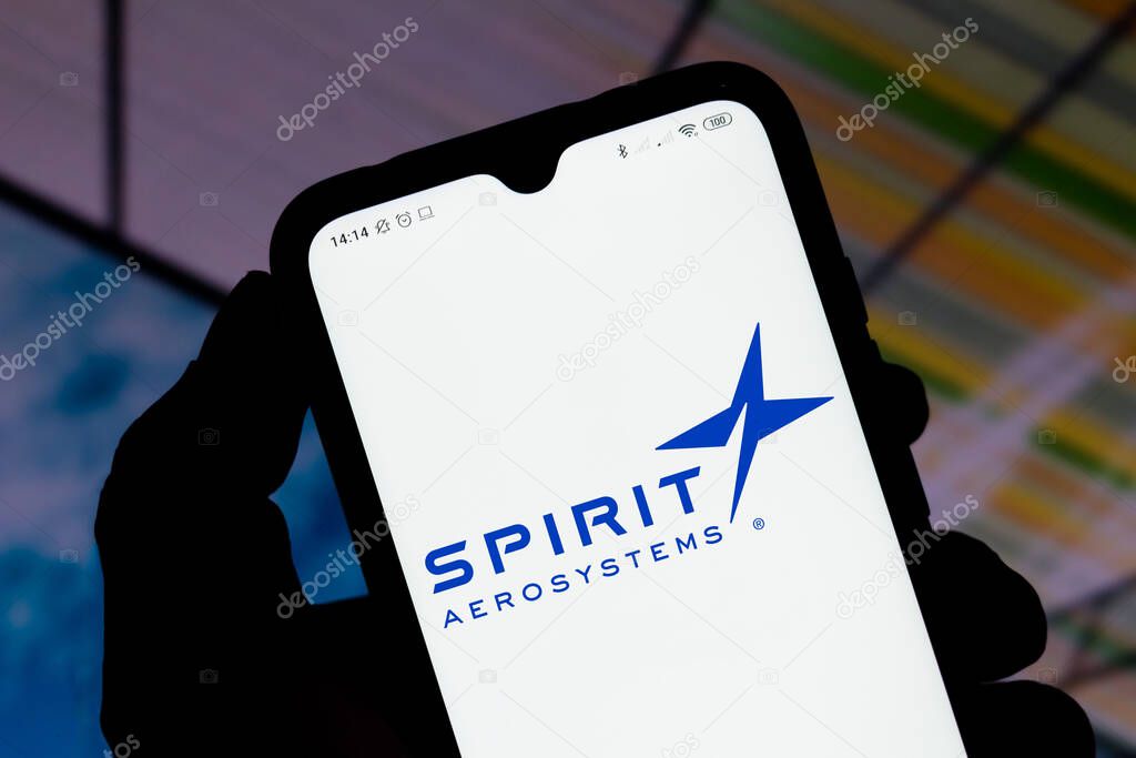 March 19, 2021, Brazil. In this photo illustration the Spirit AeroSystems logo seen displayed on a smartphone screen