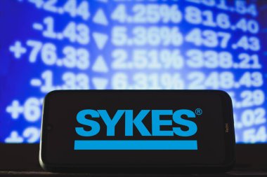 24 Mart 2021, Brezilya. Bu resimde Sykes Girişimcilik 'in logosu akıllı telefondan gösteriliyor.