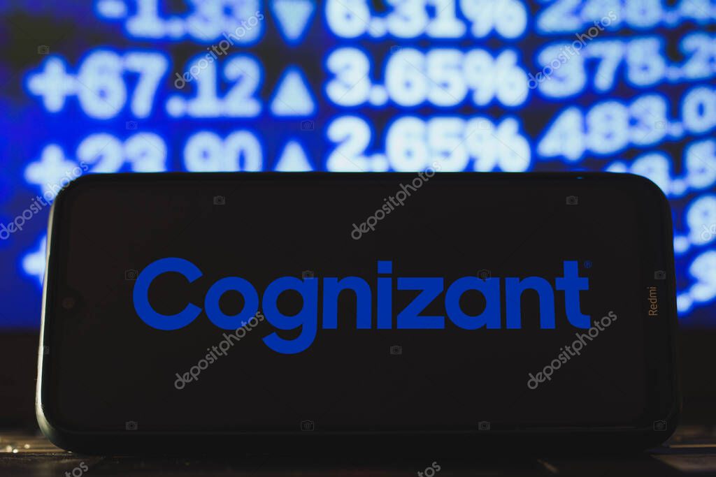 March 24, 2021, Brazil. In this photo illustration a Cognizant Technology Solutions Corporation logo seen displayed on a smartphone