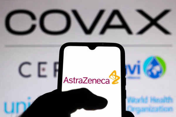 2021 Április Brazília Ezen Fotó Illusztráción Astrazeneca Logó Látható Egy — Stock Fotó