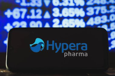 27 Nisan 2021, Brezilya. Bu resimde Hypera Pharma logosu akıllı telefon ekranında gösteriliyor.