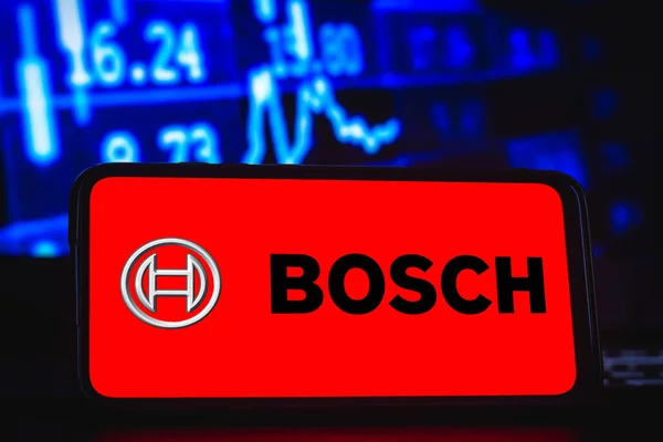 Abril 2021 Brasil Esta Ilustración Fotográfica Muestra Logotipo Bosch Pantalla — Foto de Stock