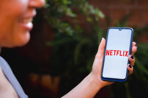 Травня 2021 Року Бразилія Цій Фотографії Зображено Логотип Netflix Показаний — стокове фото