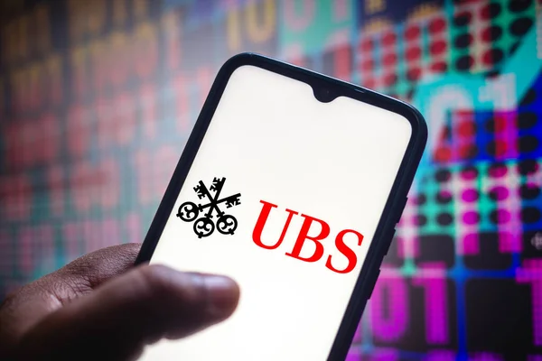 Mei 2021 Brazilië Deze Foto Illustratie Het Ubs Group Logo — Stockfoto