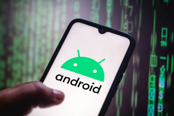 Maio 2021 Brasil Nesta Foto Ilustração Logotipo Android Visto Exibido — Fotografia de Stock