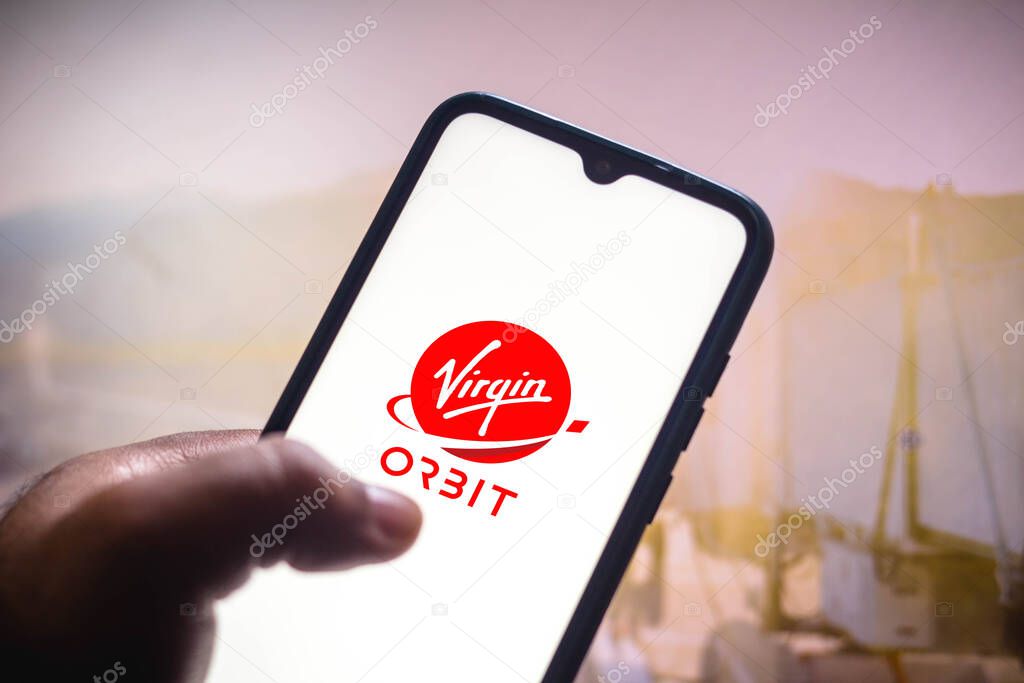 May 11, 2021, Brazil. In this photo illustration the Virgin Orbit logo seen displayed on a smartphone screen