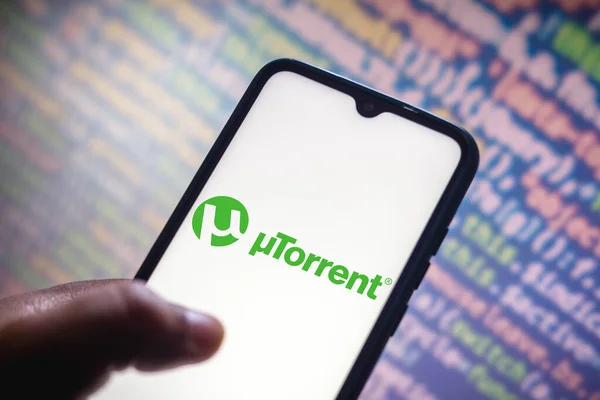 Mayıs 2021 Brezilya Resimde Utorrent Logosu Akıllı Telefon Ekranında Görüntülendi — Stok fotoğraf