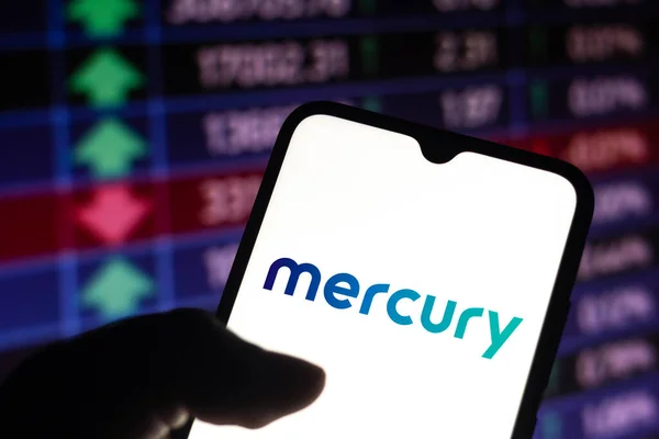May 2021 Brazil Photo Illustration Mercury Systems Logo Seen Displayed — Stock Photo, Image