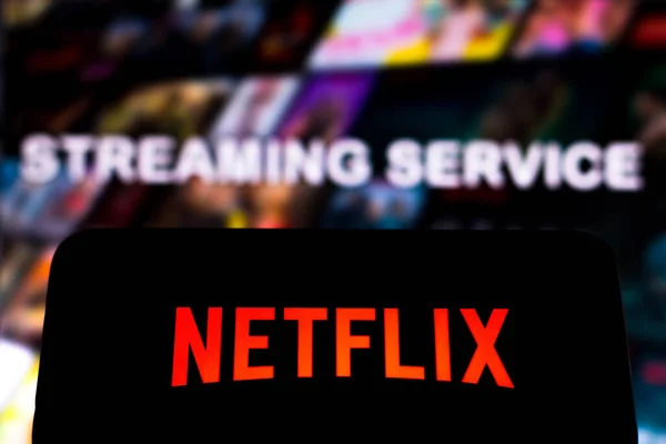 May 2021 Brazil Photo Illustration Netflix Logo Seen Displayed Smartphone — Stock Photo, Image