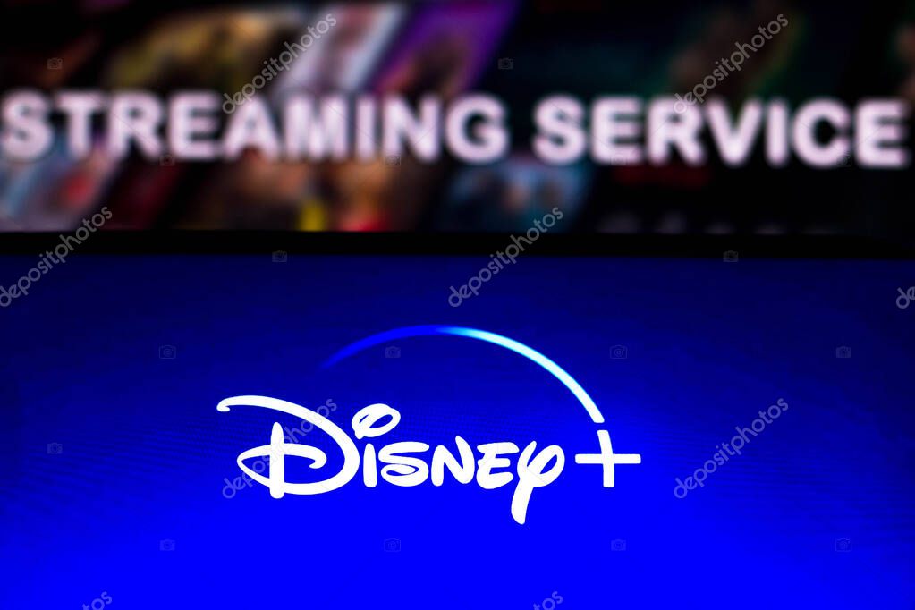 May 22, 2021, Brazil. In this photo illustration the Disney + (Plus) logo seen displayed on a smartphone screen.