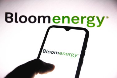 14 Haziran, 2021, Brezilya. Bu resimde Bloom Enerji logosu akıllı telefondan gösteriliyor.