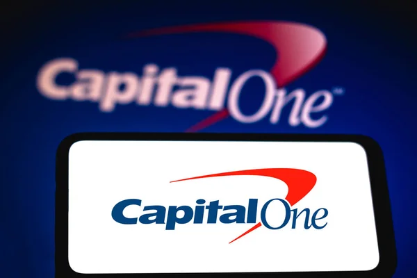 Junio 2021 2021 Brasil Esta Foto Ilustración Logotipo Capital One — Foto de Stock