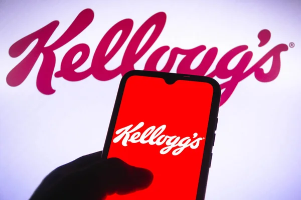 June 2021 2021 Brazil Photo Illustration Kellogg Company Logo Seen — Stock Photo, Image