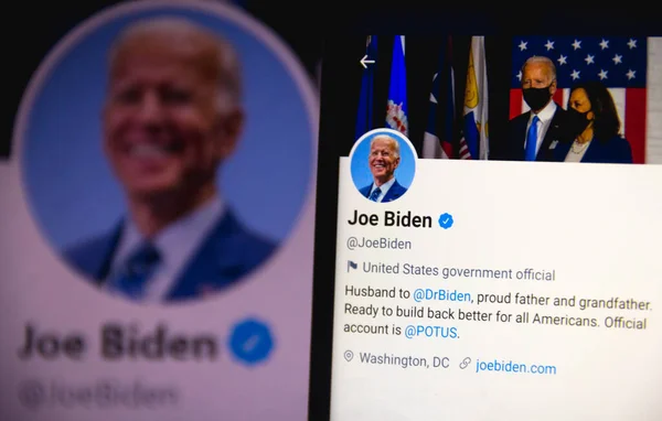 2021 Június Brazília Ezen Képen Illusztrálja Twitter Amerikai Elnök Joe — Stock Fotó