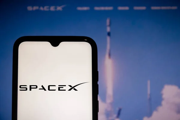 June 2021 Brazil Photo Illustration Space Exploration Technologies Spacex Logo — Stock Photo, Image