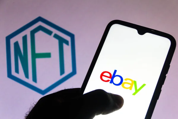 Июля 2021 Года Бразилия Этой Иллюстрации Логотип Ebay Отображается Смартфоне — стоковое фото