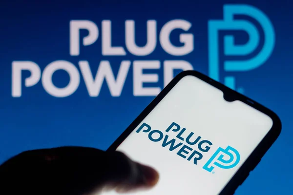 Července 2021 Brazílie Této Fotografii Logo Plug Power Vidět Smartphonu — Stock fotografie