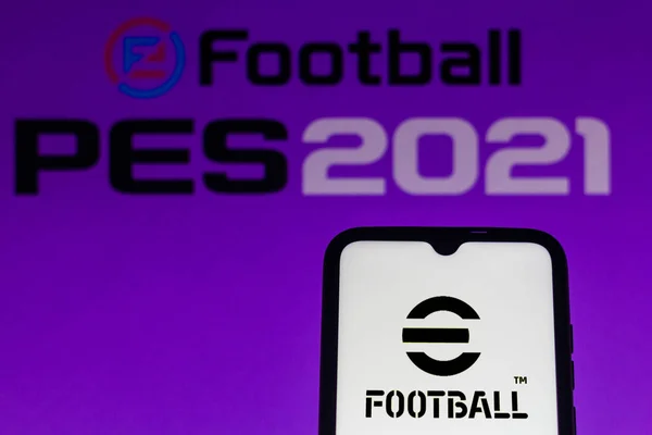 July 2021 Brazil Photo Illustration Efootball Logo Game Seen Displayed — Stock Photo, Image