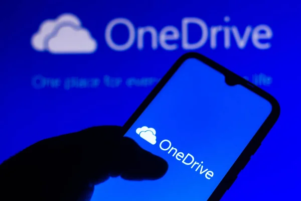 Juli 2021 Brazilië Deze Foto Illustratie Het Microsoft Onedrive Logo — Stockfoto