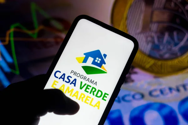 August 2021 Brazil Photo Illustration Programa Casa Verde Amarela Logo — Stock Photo, Image
