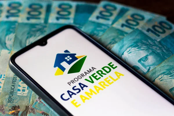 Srpna 2021 Brazílie Této Fotografii Vyobrazeno Logo Programa Casa Verde — Stock fotografie