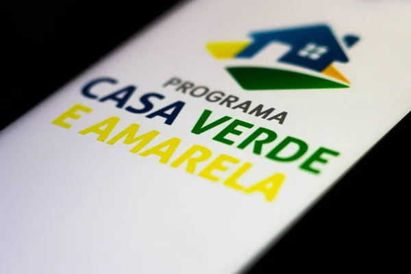 August 2021 Brazil Photo Illustration Programa Casa Verde Amarela Logo — Stock Photo, Image