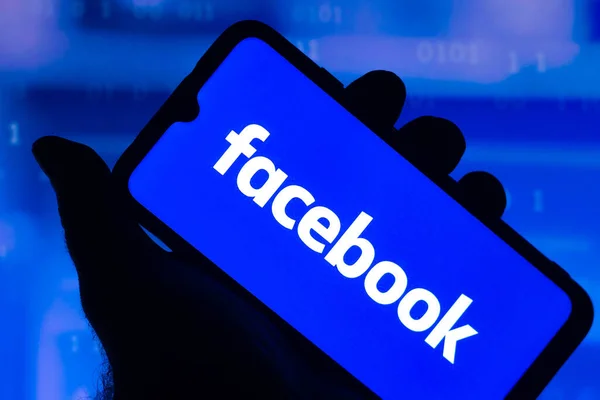 2021 Augusztus Brazília Ezen Fotó Illusztráció Facebook Logó Látható Egy — Stock Fotó