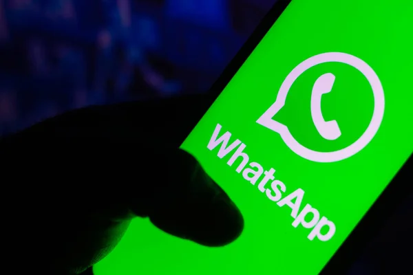 Agosto 2021 Brasil Esta Ilustración Foto Logotipo Whatsapp Muestra Teléfono — Foto de Stock