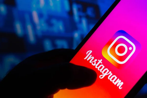 Sierpnia 2021 Brazylia Tej Ilustracji Zdjęcie Logo Instagram Wyświetlane Smartfonie — Zdjęcie stockowe