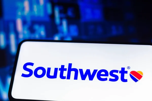 Augustus 2021 Brazilië Deze Foto Illustratie Het Southwest Airlines Logo — Stockfoto
