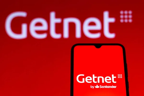 Ağustos 2021 Brezilya Resimde Getnet Logosu Akıllı Telefondan Gösteriliyor — Stok fotoğraf