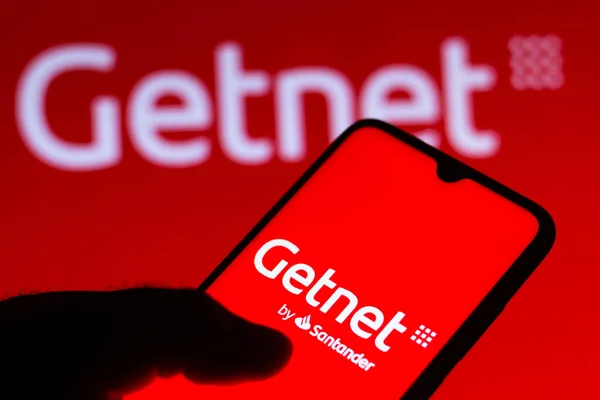 August 2021 Brazil Photo Illustration Getnet Logo Seen Displayed Smartphone — Stock Photo, Image