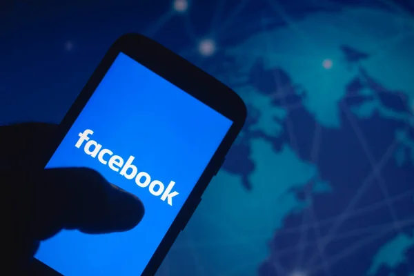 2021 Augusztus Brazília Ezen Fotó Illusztráció Facebook Logó Látható Egy — Stock Fotó