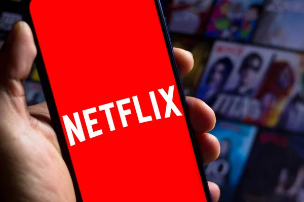 August 2021 Brazil Photo Illustration Netflix Logo Seen Displayed Smartphone — Stock Photo, Image