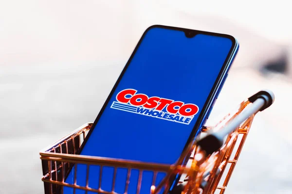 Eylül 2021 Brezilya Resimde Costco Toptan Şirketi Logosu Bir Alışveriş — Stok fotoğraf