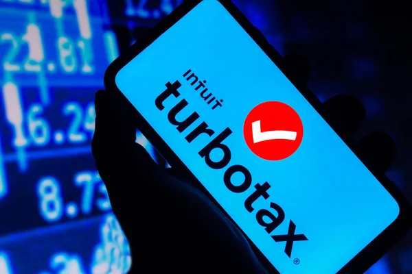 Września 2021 Brazylia Tym Zdjęciu Logo Turbotax Intuit Wyświetlane Smartfonie — Zdjęcie stockowe