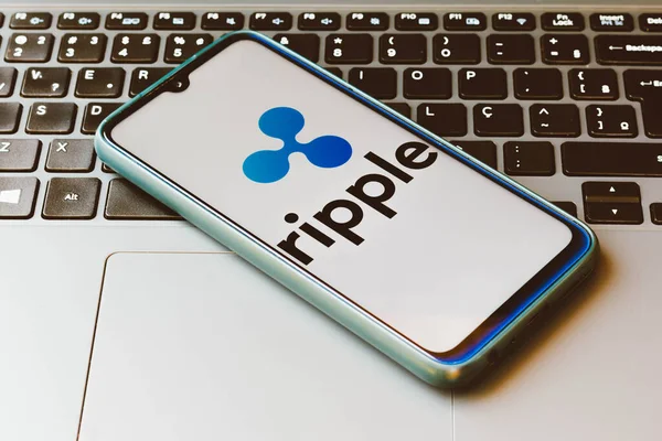 Září 2021 Brazílie Této Fotografii Logo Ripple Xrp Zobrazeno Smartphonu — Stock fotografie