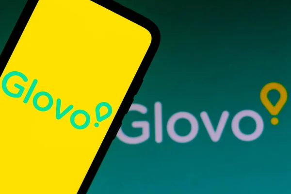 September 2021 Brazil Photo Illustration Glovo Logo Seen Displayed Smartphone — Stok Foto