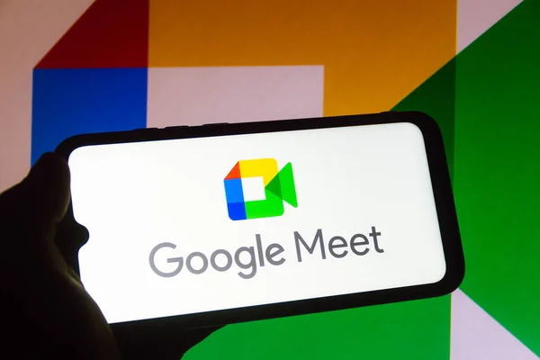 Septiembre 2021 Brasil Esta Ilustración Foto Logotipo Google Meet Muestra —  Fotos de Stock