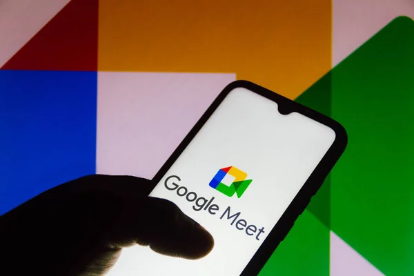 Września 2021 Brazylia Tej Ilustracji Zdjęcie Logo Google Meet Wyświetlane — Zdjęcie stockowe