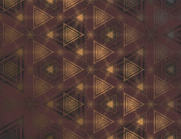 Borgonha abstrata geométrica com cor de ouro metálico texturizado padrão hexagonal caleidoscópico. — Vetor de Stock