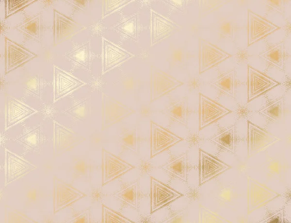 浅粉桃和金黄色纹理图案，万花筒效果 — 图库矢量图片