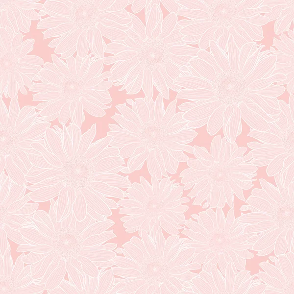 Vektorové květinové bezešvé vzor heřmánku květy v světle růžové pastelové barvy — Stockový vektor