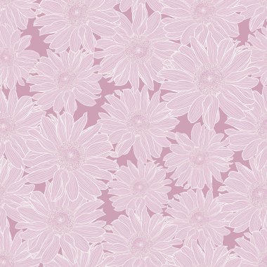 Papatya çiçeklerinin açık leylak renginde kusursuz deseni